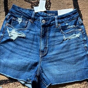 American Eagle Distressed Blue Denim Shorts